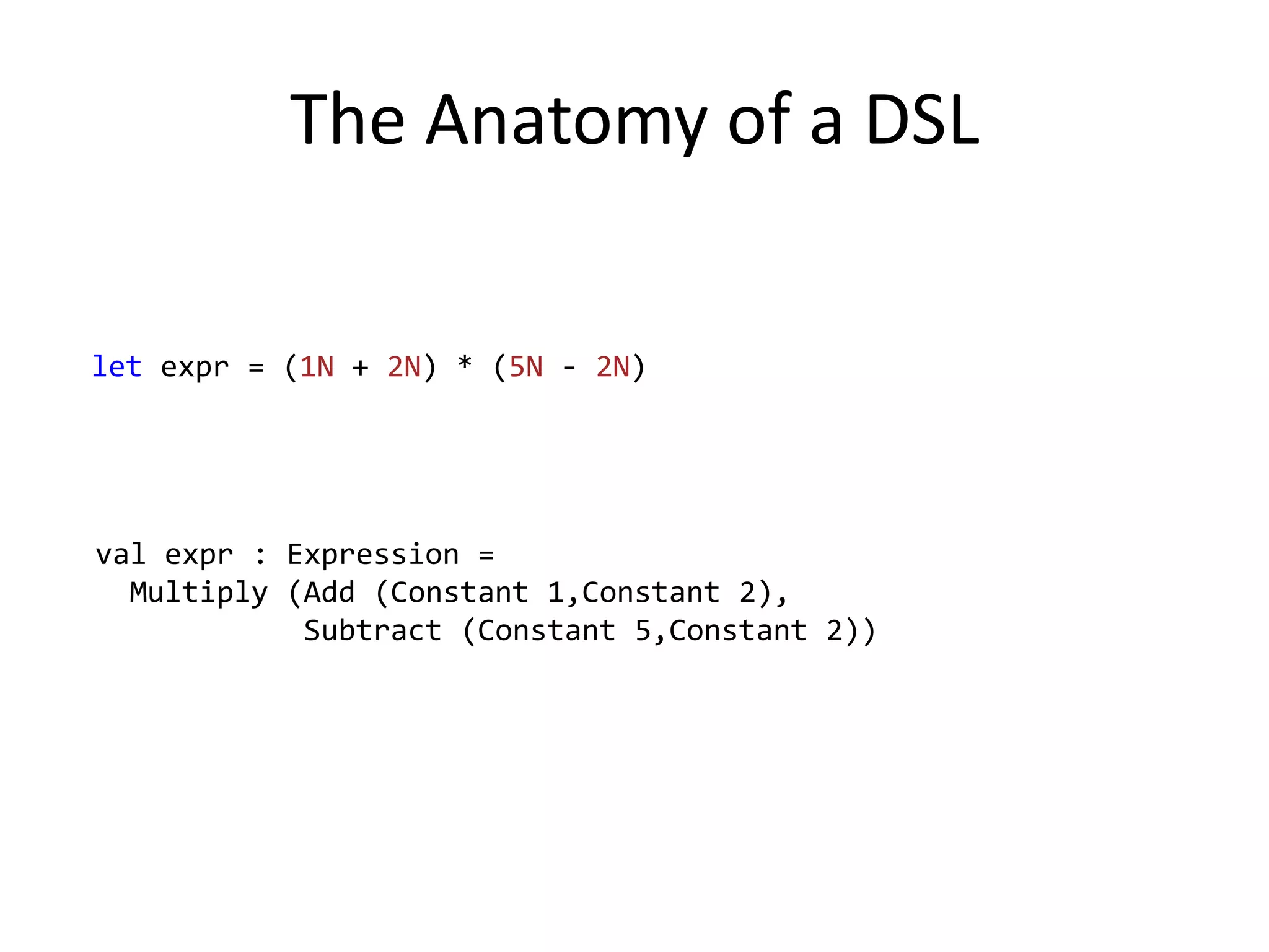 Combinatorsvs DSLsCombinartor libraries are a special case of DSLsSometimes called DSELs (Domain Specific Embed languages)DSELs have several advantages:Inherit non-domain-specific parts of the design.