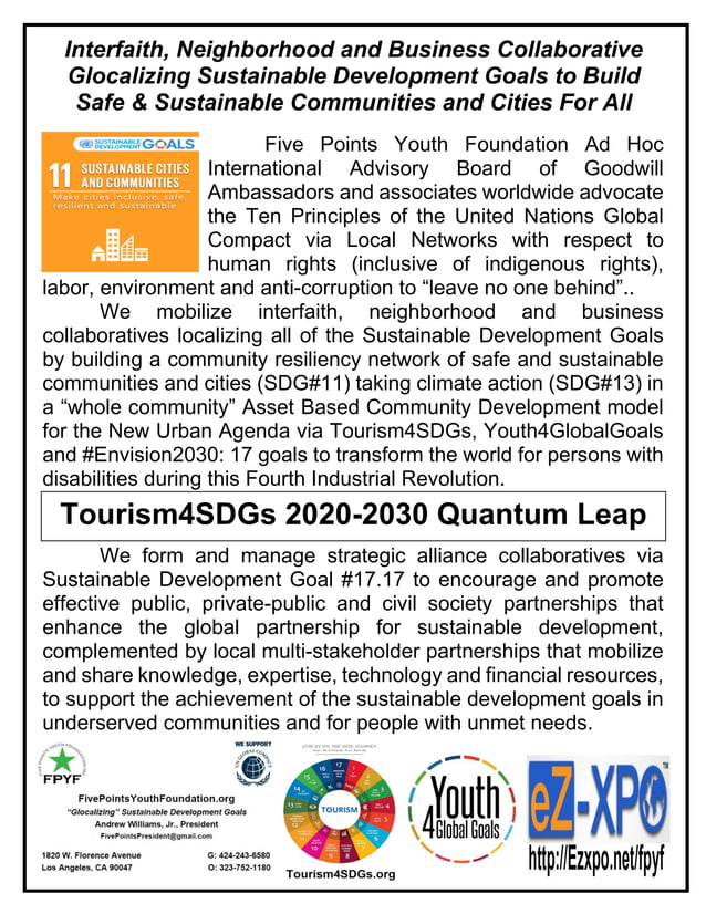 Five Points Youth Foundation Tourism4SDGs Youth4SDGs Ad Hoc
