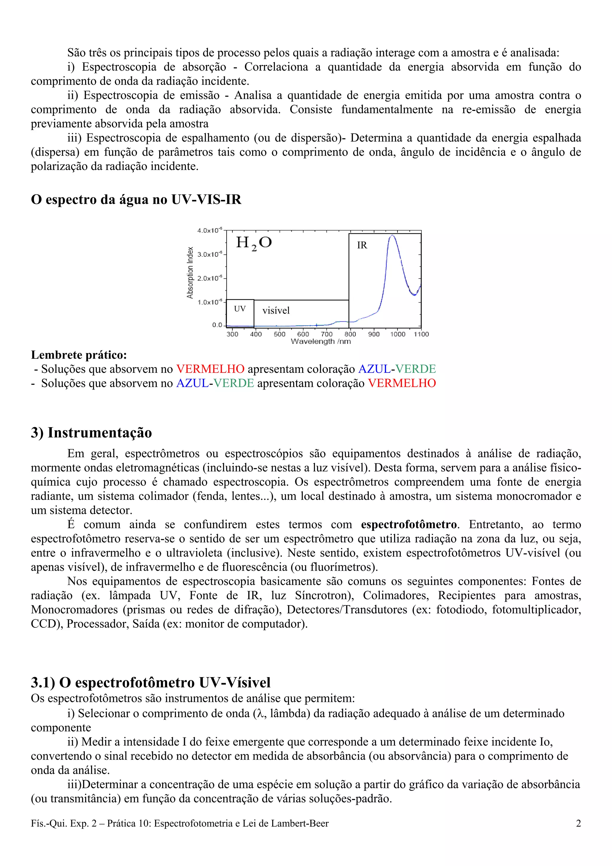 Fqe2 exp10 espectrofotometria | PDF