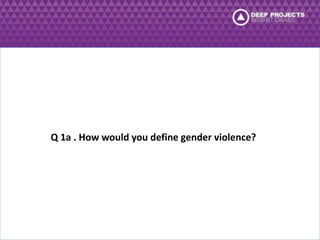 Q 1a . How would you define gender violence? 
 