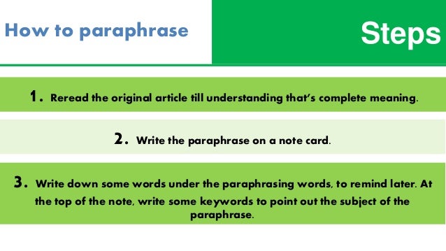 Top tips on how to paraphrase (sample)