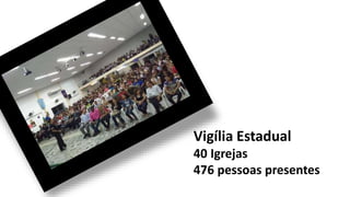 Vigília Estadual
40 Igrejas
476 pessoas presentes
 