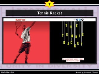A quiz by Somnath ChandaPrahelika - 2016
T
Tennis Racket
 