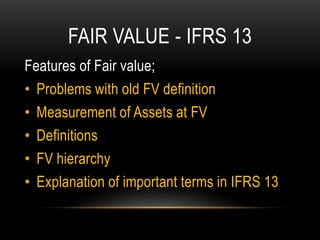 Fv Problems Financial Reporting Assets and their Fair Value | PPTX