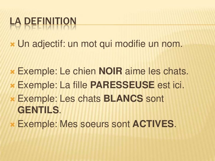 Fr. 2 unit 2 les adjectifs