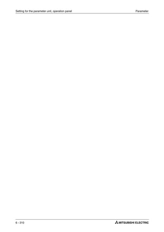 Setting for the parameter unit, operation panel Parameter
6 - 310
 