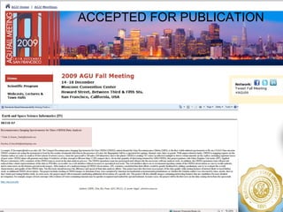 American Geophysical Union 2009 ACCEPTED FOR PUBLICATION 
