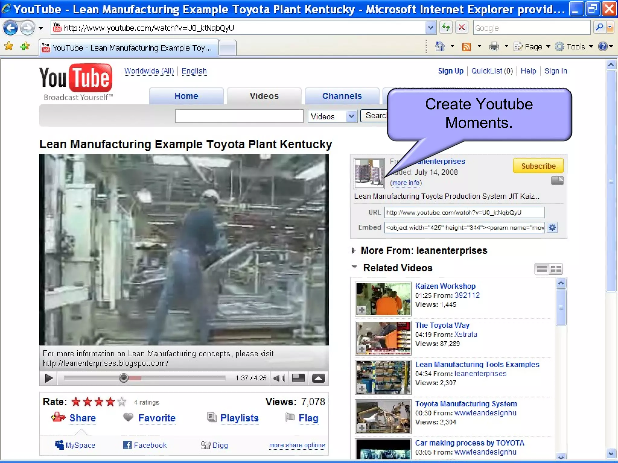 Create Youtube Moments. 