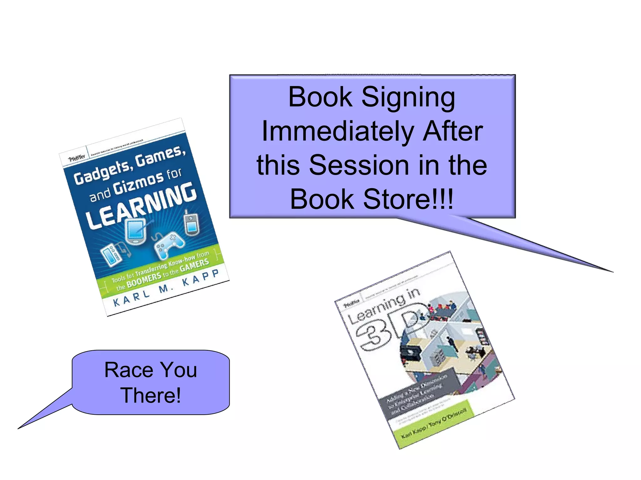 Race You There! Book Signing Immediately After this Session in the Book Store!!! 