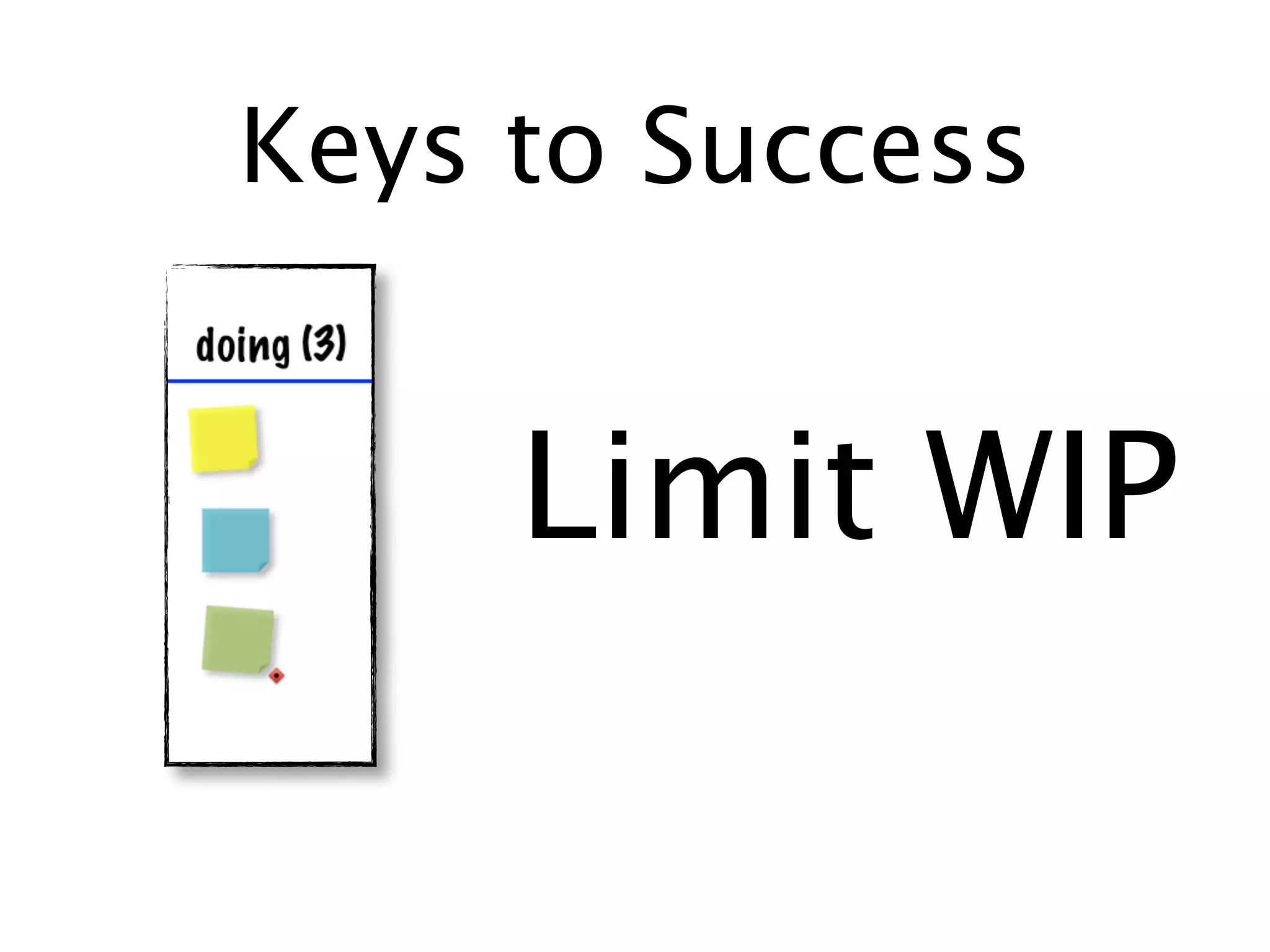 Keys to Success


     Limit WIP
 