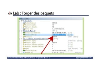 Formation Certified Ethical Hacker v9 (partie 1 sur 4) alphorm.com™©
Lab : Forger des paquets
 