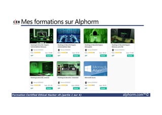Formation Certified Ethical Hacker v9 (partie 1 sur 4) alphorm.com™©
Mes formations sur Alphorm
 