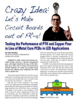 FR-4 PCBs for LED Applications: Testing Performance of PTH and Copper Pour Instead of MCPCBs