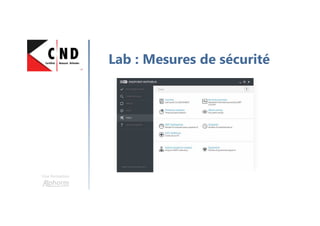 Une formation
Lab : Mesures de sécurité
 