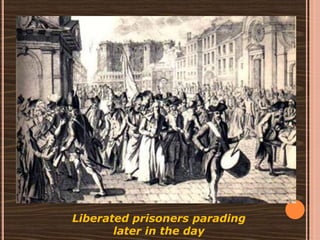 Liberated prisoners parading
       later in the day
 