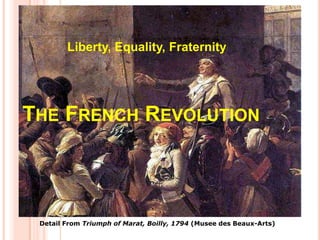 Liberty, Equality, Fraternity




THE FRENCH REVOLUTION



 Detail From Triumph of Marat, Boilly, 1794 (Musee des Beaux-Arts)
 