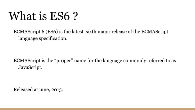 Es6 features part 1 | PPT