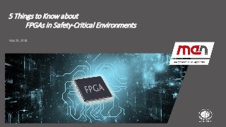 Textmasterformat bearbeiten
 Second Level
 Third Level
 Fourth Level
Fifth Level
May 29, 2018
5 Things to Know about
FPGAs in Safety-Critical Environments
 
