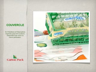 COUVERCLE

En Polietilene et Polipropilene
imprimès jusqu’à10 couleurs.
  Disponible avec micro ou
     macro perforation.
 