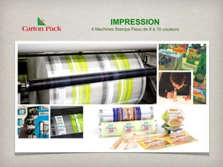 IMPRESSION
4 Machines Stampa Flexo de 8 à 10 couleurs
 
