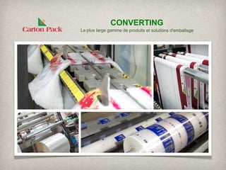 CONVERTING
La plus large gamme de produits et solutions d'emballage
 