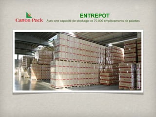 ENTREPOT
Avec une capacité de stockage de 70.000 emplacements de palettes
 