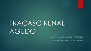 FRACASO RENAL
AGUDO
CARLOS M. MONTAÑO R1 PEDIATRIA
HOSPITAL ANGELES DEL PEDREGAL
 