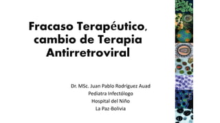 Fracaso Terapéutico,
cambio de Terapia
Antirretroviral
Dr. MSc. Juan Pablo Rodríguez Auad
Pediatra Infectólogo
Hospital del Niño
La Paz-Bolivia
 