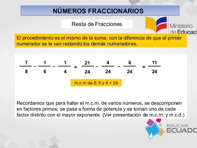 M c m De 15 Y 24 Numeros Fraccionarios