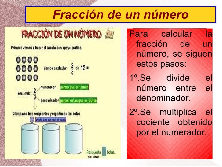 Resultado de imagen para fracción de un numero