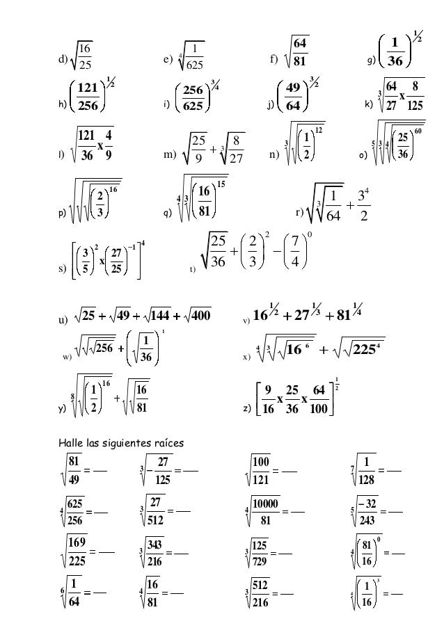 Fracciones 4 potenciacion y radicacion