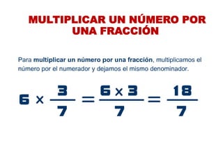 MULTIPLICAR UN NÚMERO POR UNA FRACCIÓN  