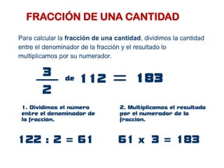 FRACCIÓN DE UNA CANTIDAD
 
