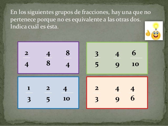 Fracciones Equivalentes (Ejercicios Comprención)