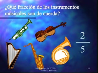 2 5 Matemàtiques  1r. D’ESO  Unitat: 3  Fraccions 