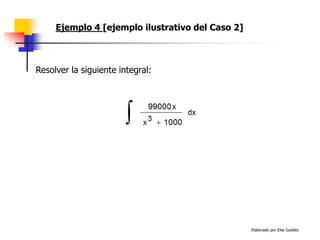Elaborado por Elsa Guédez
Ejemplo 4 [ejemplo ilustrativo del Caso 2]
Resolver la siguiente integral:
 