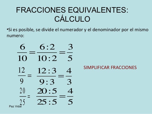 Fracciones Equivalentes