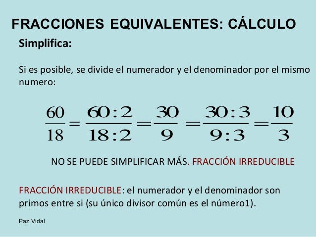 Fracciones equivalentes