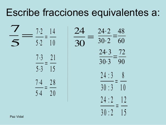 Fracciones equivalentes