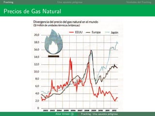 Fracking

Una apuesta peligrosa

Precios de Gas Natural

Aitor Urresti

Fracking: Una apuesta peligrosa

Verdades del Fracking

 