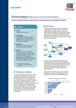 Fractal Analytics helps large retailer understand drivers of quality perception