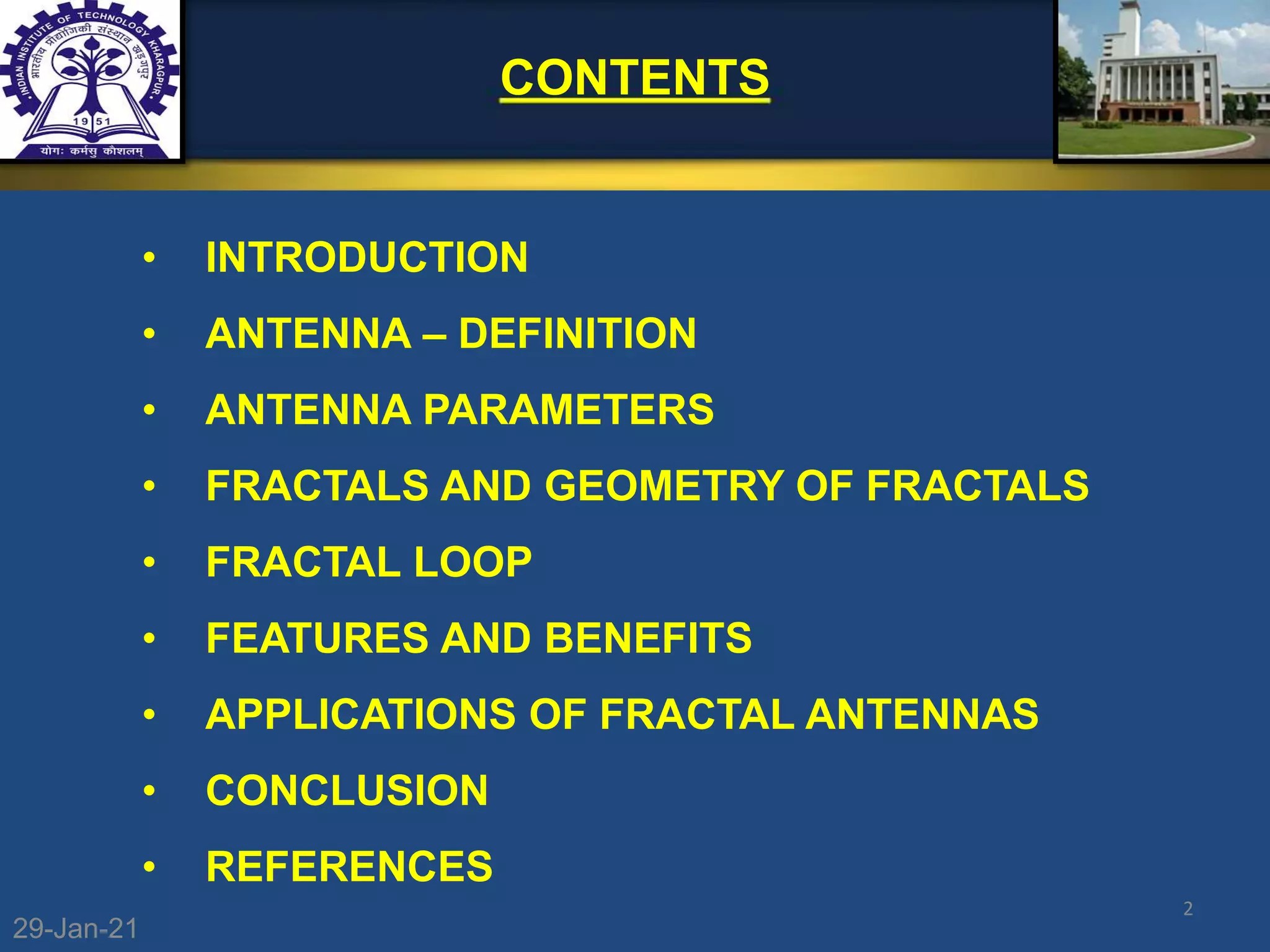 Fractal antenna by Nisheeth Paliwal | PPTX