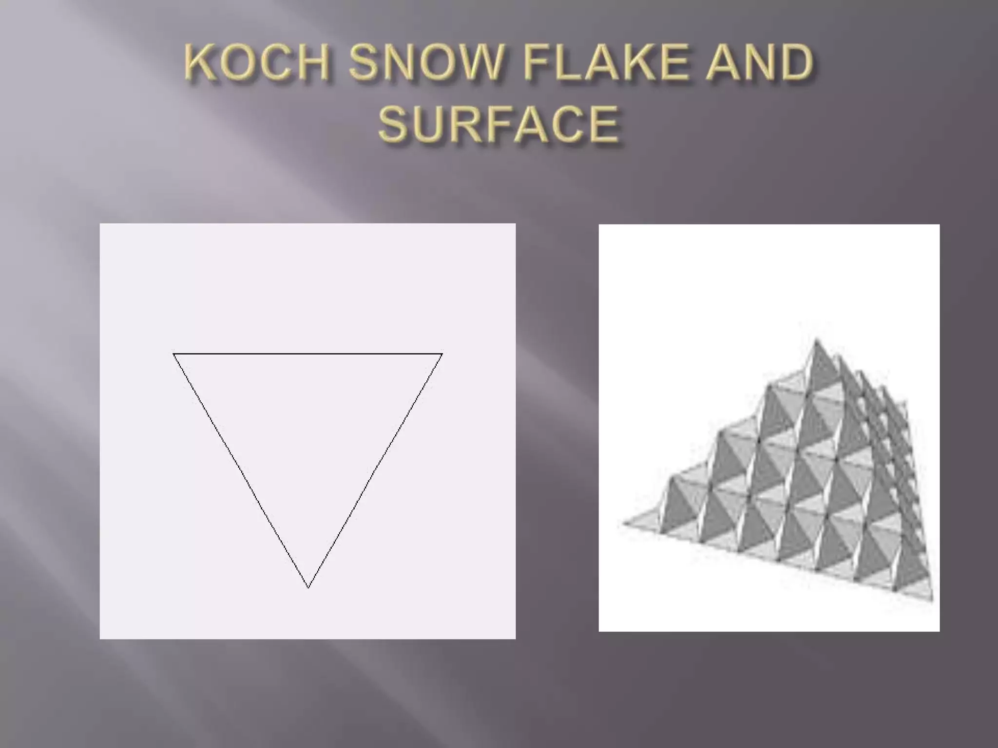 KOCH SNOW FLAKE AND SURFACE