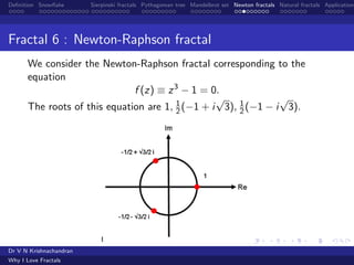 Deﬁnition Snowﬂake Sierpinski fractals Pythagorean tree Mandelbrot set Newton fractals Natural fractals Applications
Fract...