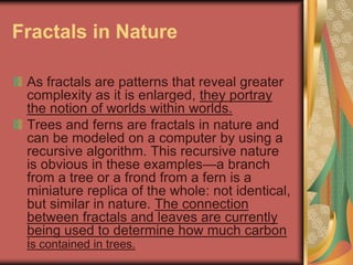 Fractals in nature and science dfs | PPTX