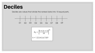Creating Deciles Grouped-and-Ungrouped data quartiles deciles and percentiles | PDF