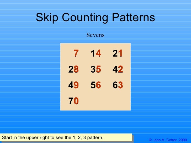 Counting By Sevens Chart