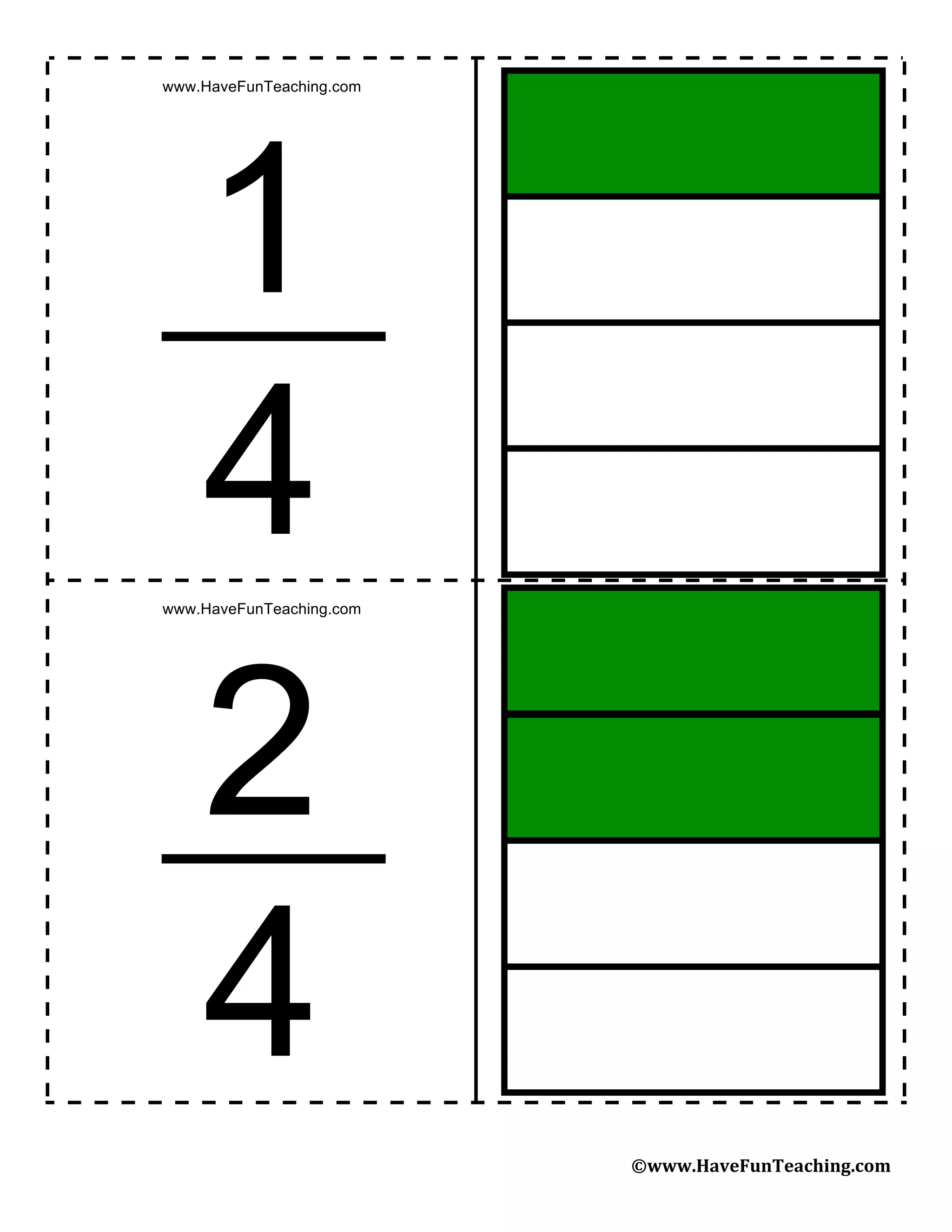 Fraction flash-cards
