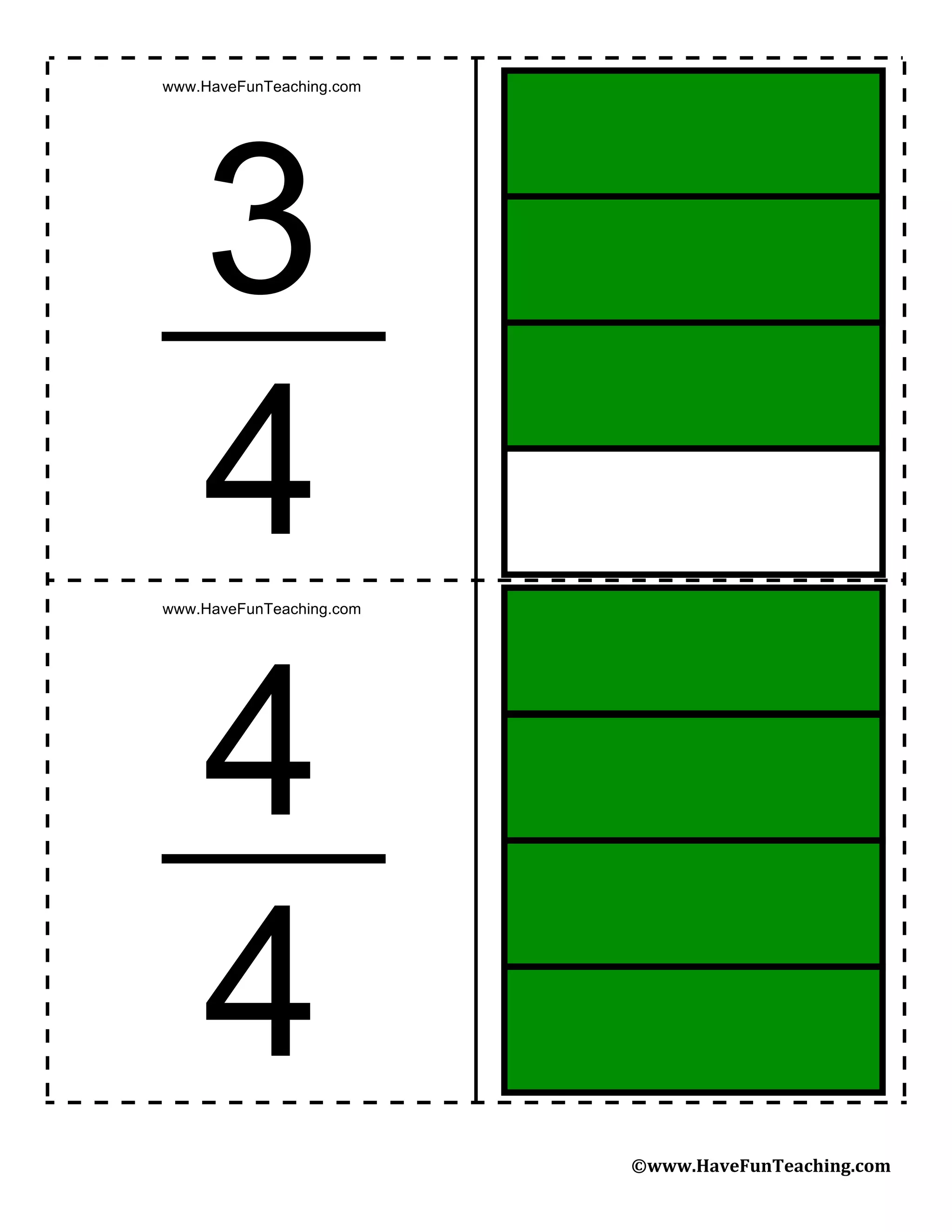 Fraction flash-cards