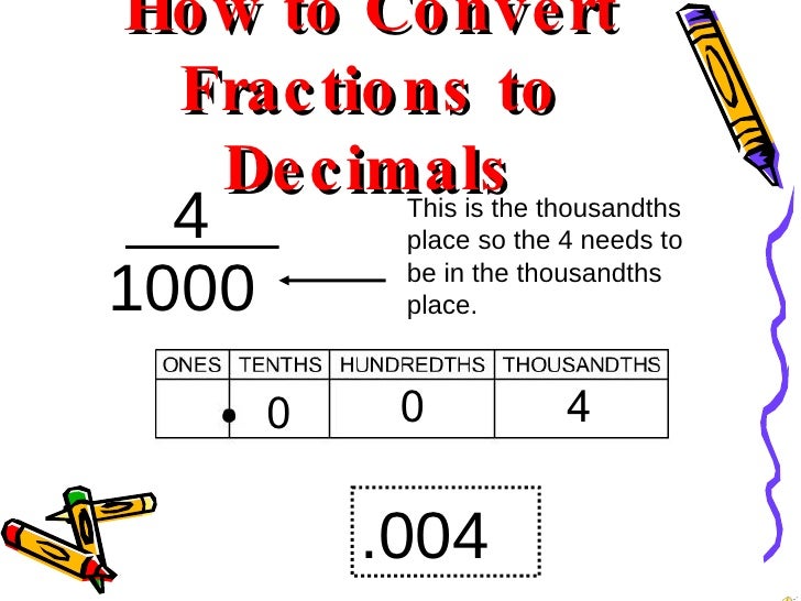 Write A Decimal As A Fraction